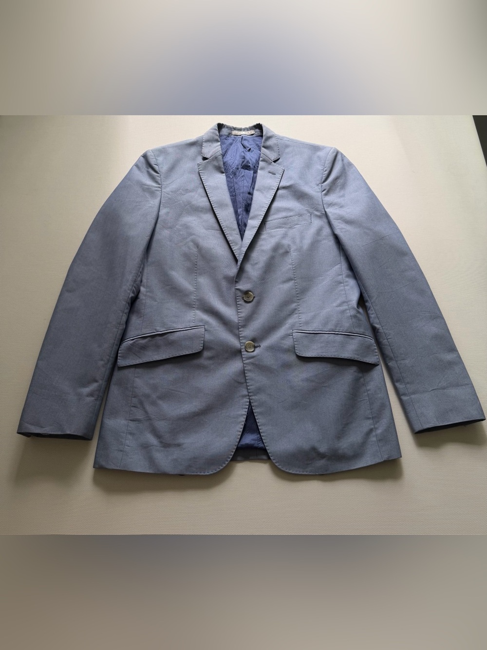Zara Light Blue Men's Two-Button Blazer